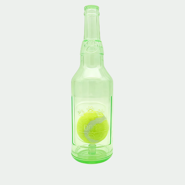 Jouet à mâcher bouteille avec balle pour chien – Amusement & anti-stress
